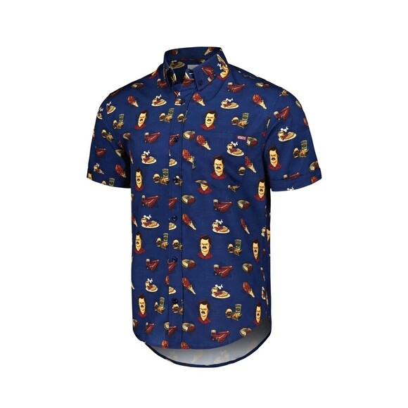 RSVLTS x PARKS and RECREATION Other - RSVLTS Navy Blue Parks Recreation Turf N Turf Kunuflex Short Sleeve Shirt 2XL